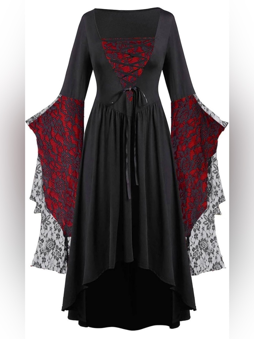 Black & Red Lace Goth Witch or Vampire Women's Dress in size 3XL